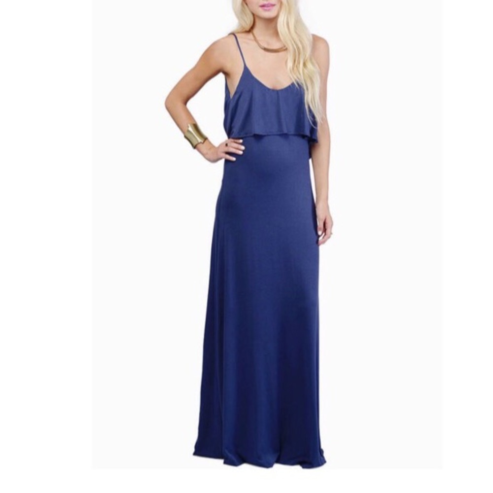Blue low back maxi dress